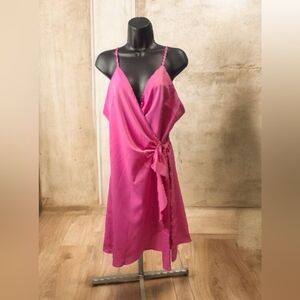 Chic Fuchsia Wrap Dress